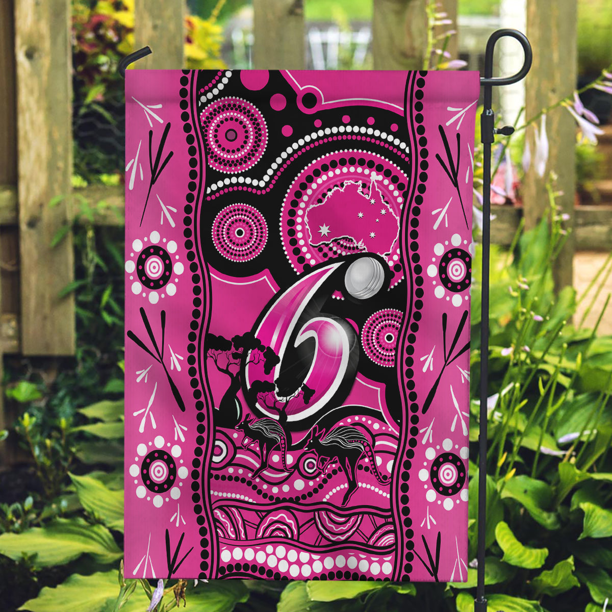 sydney-sixers-cricket-garden-flag-happy-australia-day-aboriginal-art