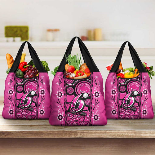 Sydney Sixers Cricket Grocery Bag Happy Australia Day Aboriginal Art