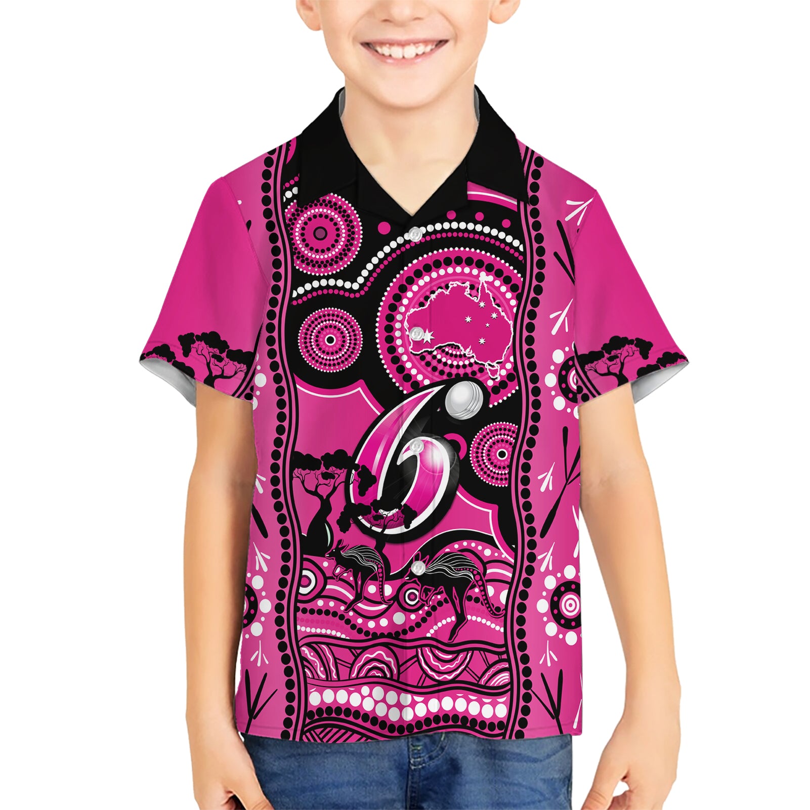 sydney-sixers-cricket-kid-hawaiian-shirt-happy-australia-day-aboriginal-art