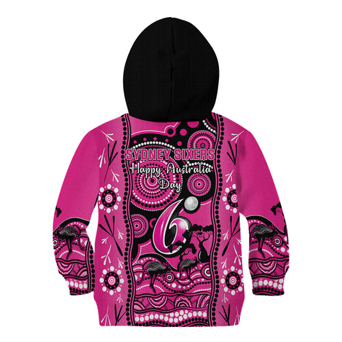 sydney-sixers-cricket-kid-hoodie-happy-australia-day-aboriginal-art