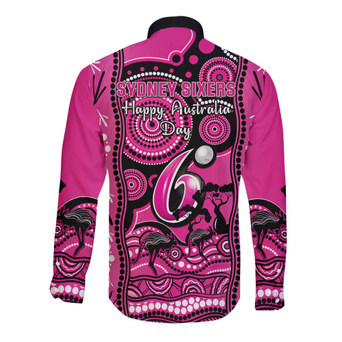 sydney-sixers-cricket-long-sleeve-button-shirt-happy-australia-day-aboriginal-art