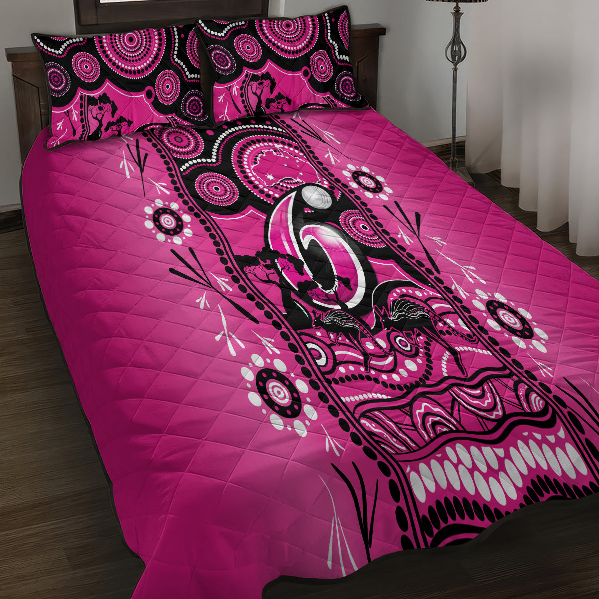 sydney-sixers-cricket-quilt-bed-set-happy-australia-day-aboriginal-art