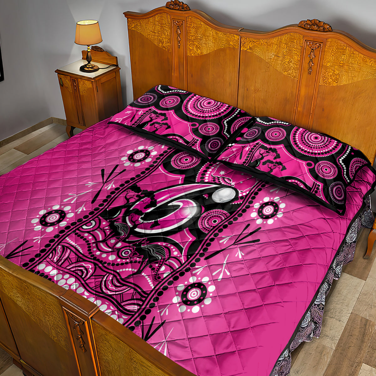 sydney-sixers-cricket-quilt-bed-set-happy-australia-day-aboriginal-art