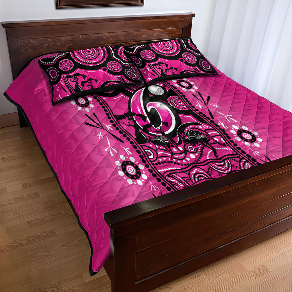 sydney-sixers-cricket-quilt-bed-set-happy-australia-day-aboriginal-art