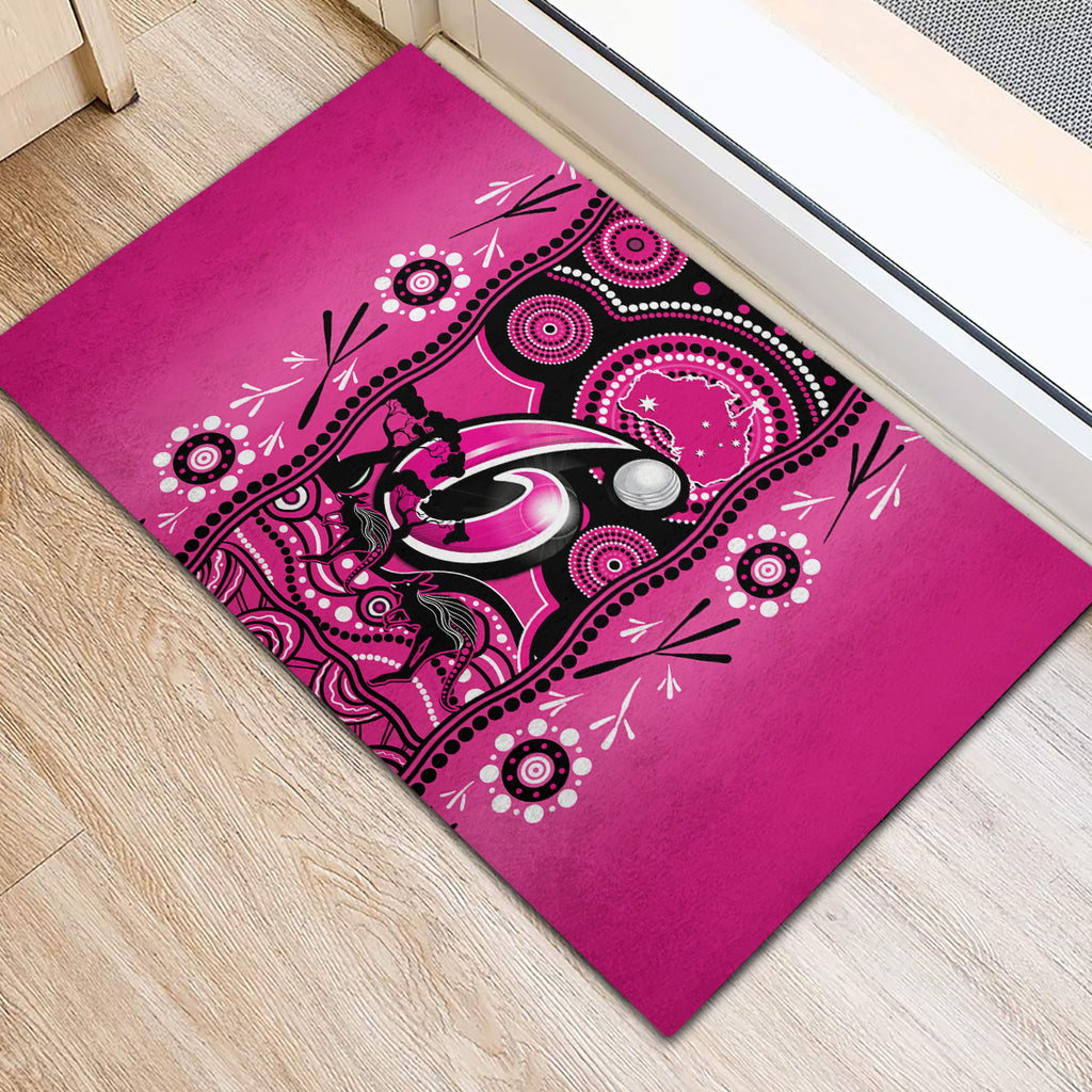 sydney-sixers-cricket-rubber-doormat-happy-australia-day-aboriginal-art
