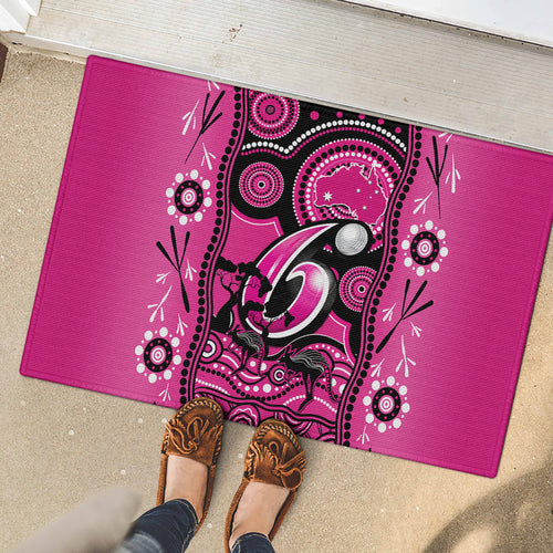 sydney-sixers-cricket-rubber-doormat-happy-australia-day-aboriginal-art