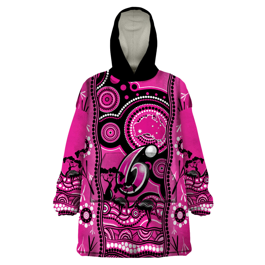 sydney-sixers-cricket-wearable-blanket-hoodie-happy-australia-day-aboriginal-art