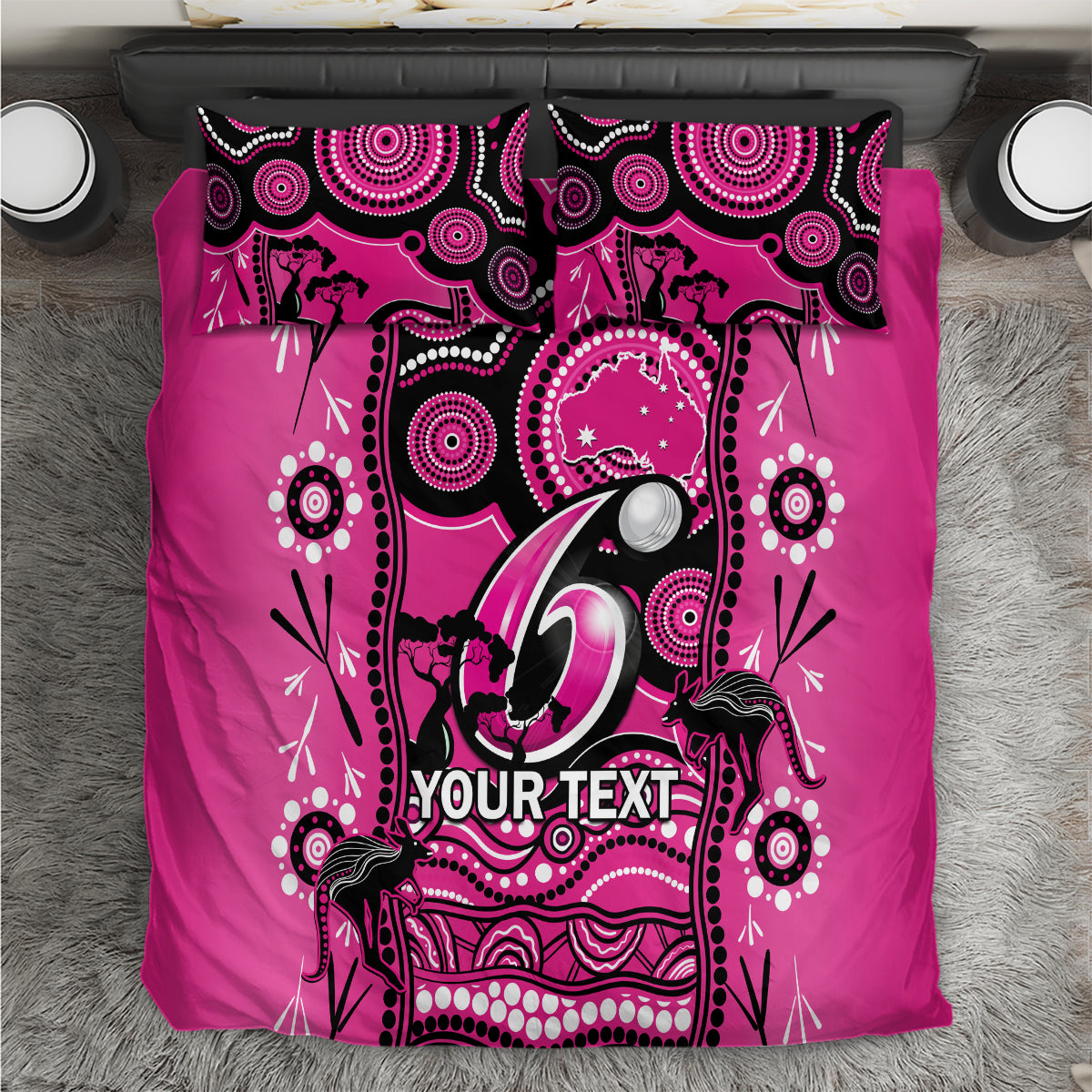 custom-sydney-sixers-cricket-bedding-set-happy-australia-day-aboriginal-art