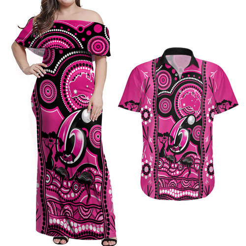 custom-sydney-sixers-cricket-couples-matching-off-shoulder-maxi-dress-and-hawaiian-shirt-happy-australia-day-aboriginal-art