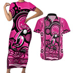 custom-sydney-sixers-cricket-couples-matching-short-sleeve-bodycon-dress-and-hawaiian-shirt-happy-australia-day-aboriginal-art