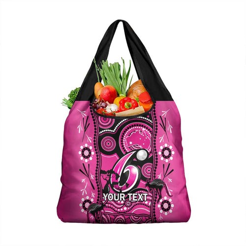 Custom Sydney Sixers Cricket Grocery Bag Happy Australia Day Aboriginal Art