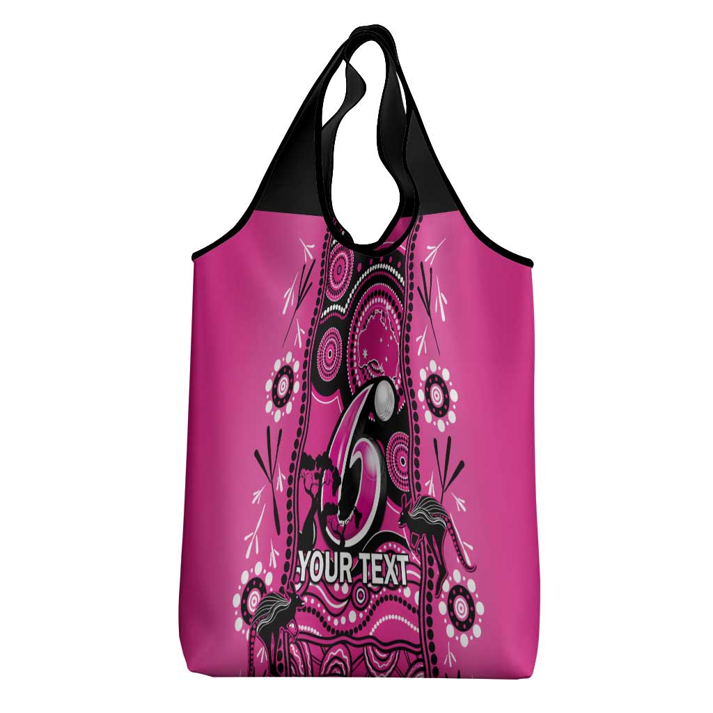 Custom Sydney Sixers Cricket Grocery Bag Happy Australia Day Aboriginal Art
