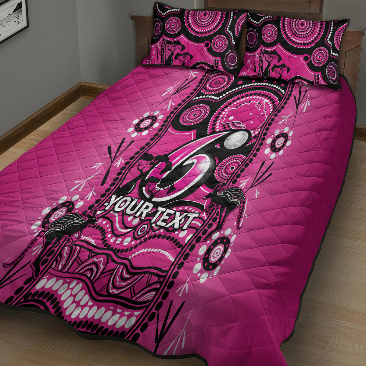 custom-sydney-sixers-cricket-quilt-bed-set-happy-australia-day-aboriginal-art