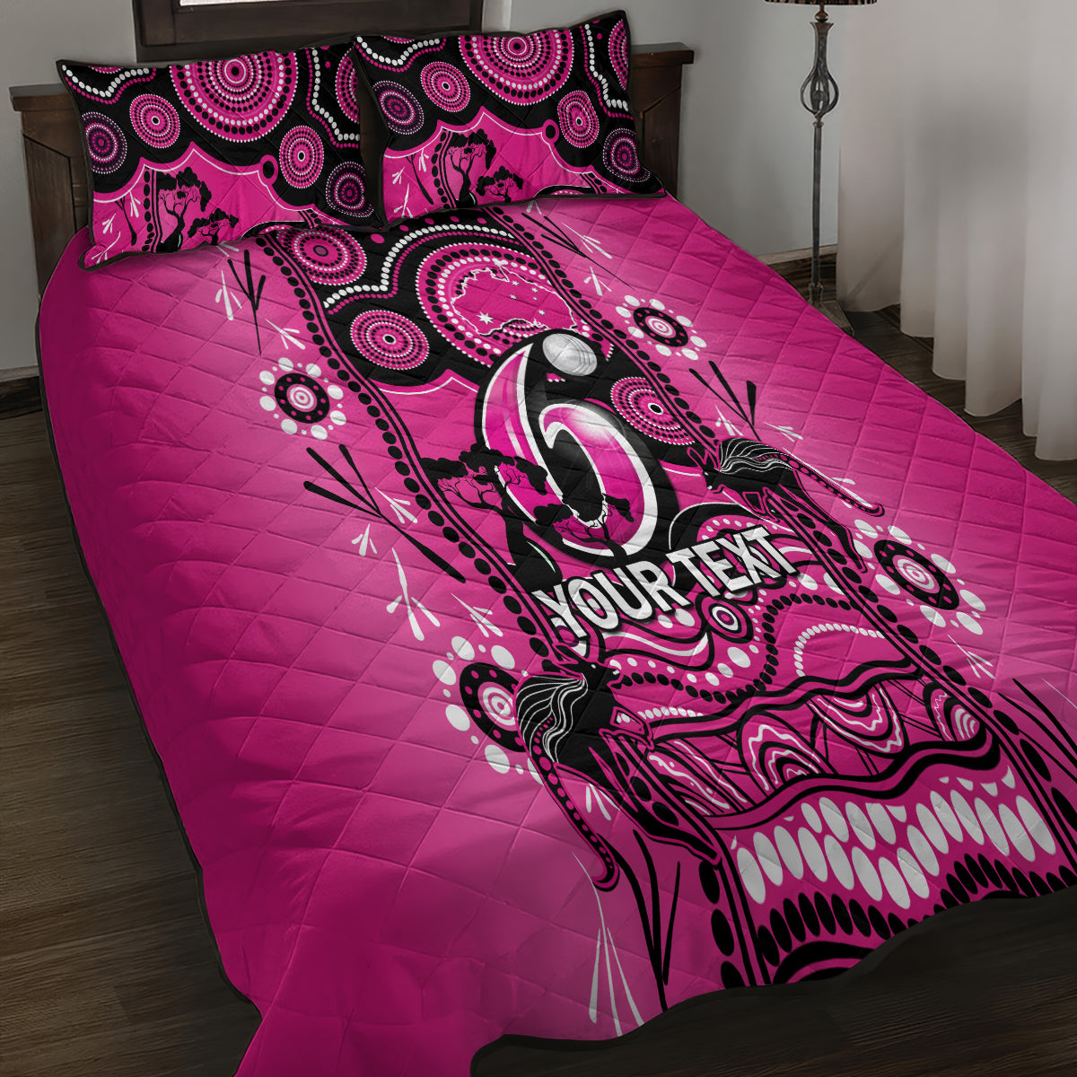 custom-sydney-sixers-cricket-quilt-bed-set-happy-australia-day-aboriginal-art