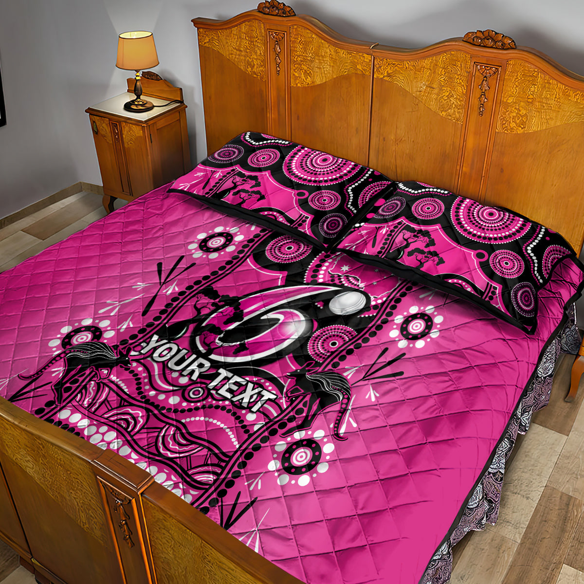 custom-sydney-sixers-cricket-quilt-bed-set-happy-australia-day-aboriginal-art