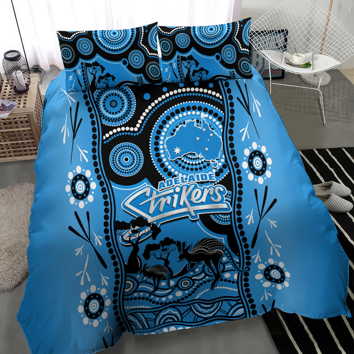 adelaide-strikers-cricket-bedding-set-happy-australia-day-aboriginal-art