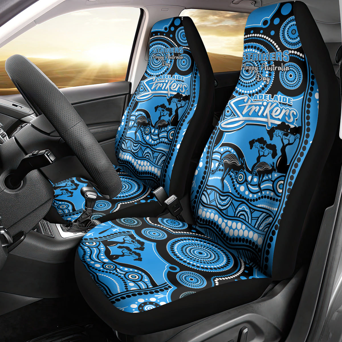 adelaide-strikers-cricket-car-seat-cover-happy-australia-day-aboriginal-art