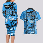 adelaide-strikers-cricket-couples-matching-long-sleeve-bodycon-dress-and-hawaiian-shirt-happy-australia-day-aboriginal-art
