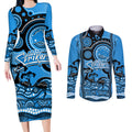 adelaide-strikers-cricket-couples-matching-long-sleeve-bodycon-dress-and-long-sleeve-button-shirt-happy-australia-day-aboriginal-art