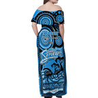 adelaide-strikers-cricket-family-matching-off-shoulder-maxi-dress-and-hawaiian-shirt-happy-australia-day-aboriginal-art