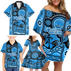 adelaide-strikers-cricket-family-matching-off-shoulder-short-dress-and-hawaiian-shirt-happy-australia-day-aboriginal-art