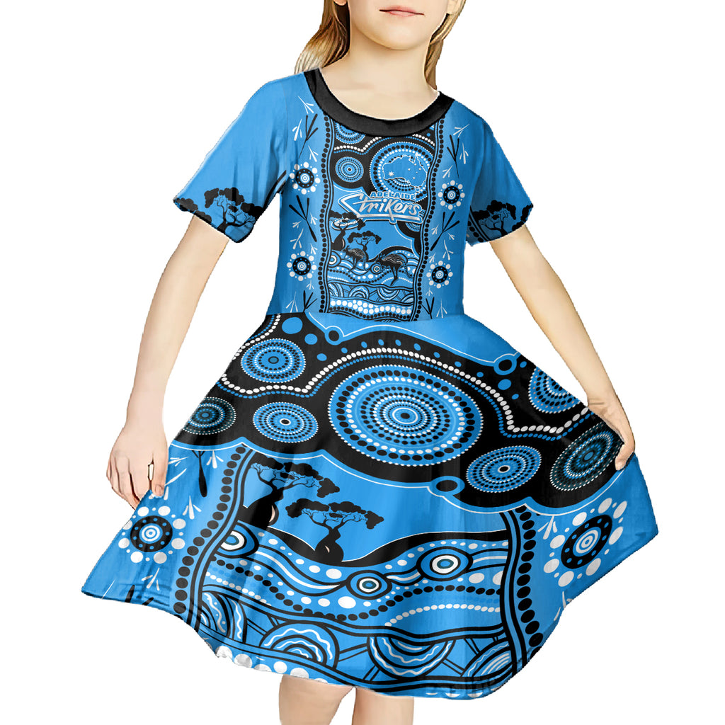 adelaide-strikers-cricket-kid-short-sleeve-dress-happy-australia-day-aboriginal-art
