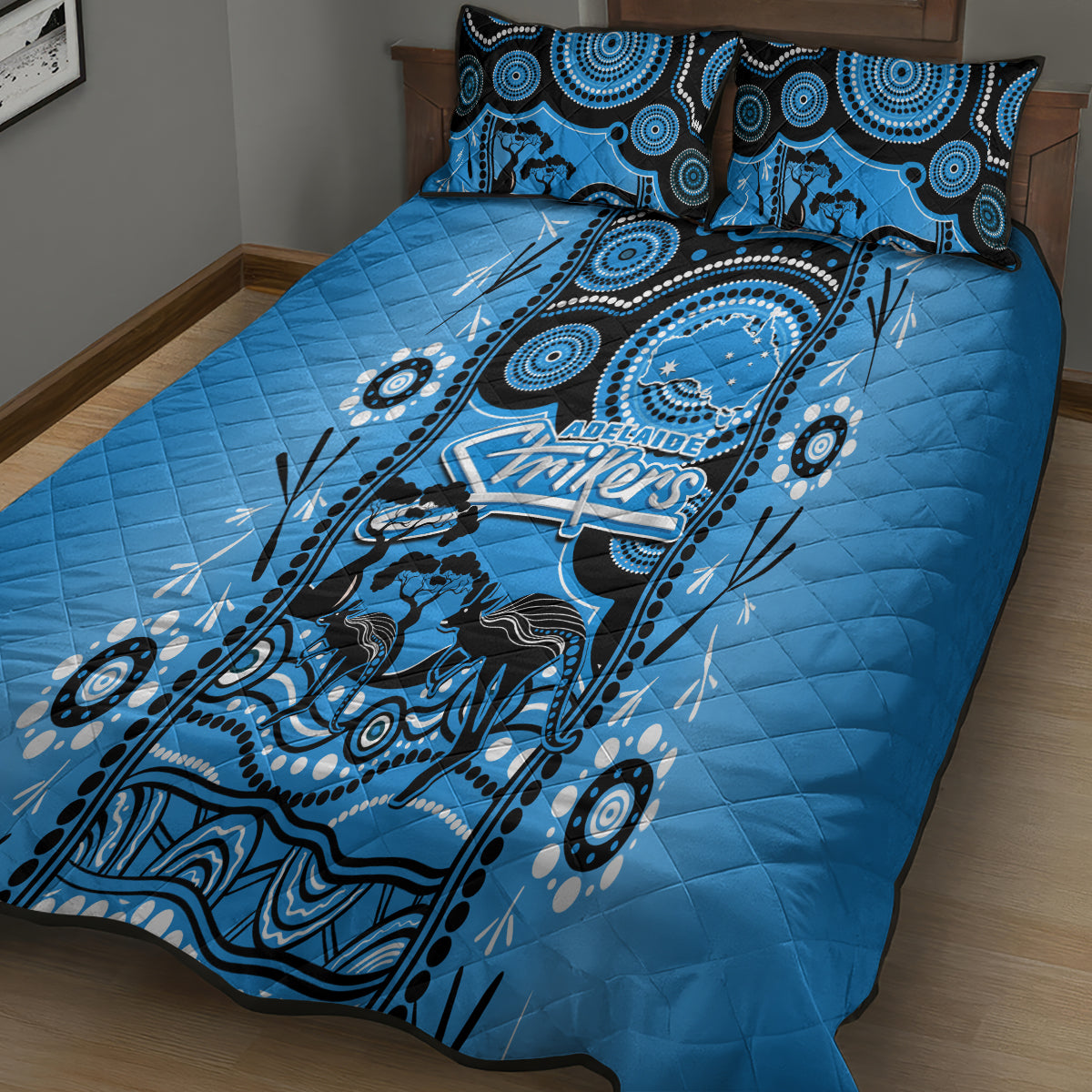 adelaide-strikers-cricket-quilt-bed-set-happy-australia-day-aboriginal-art
