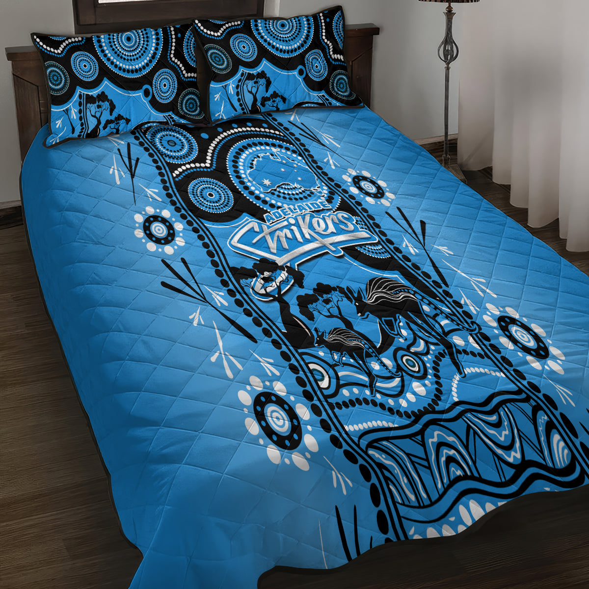 adelaide-strikers-cricket-quilt-bed-set-happy-australia-day-aboriginal-art