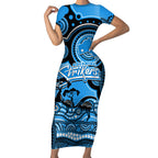 adelaide-strikers-cricket-short-sleeve-bodycon-dress-happy-australia-day-aboriginal-art