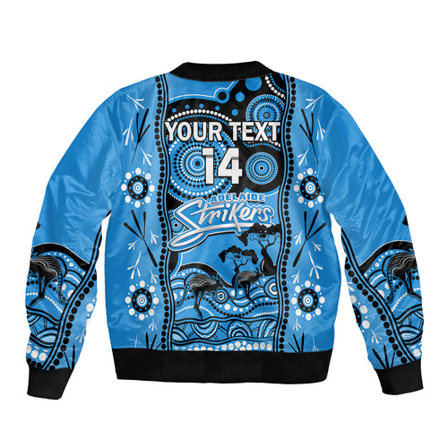 custom-adelaide-strikers-cricket-bomber-jacket-happy-australia-day-aboriginal-art