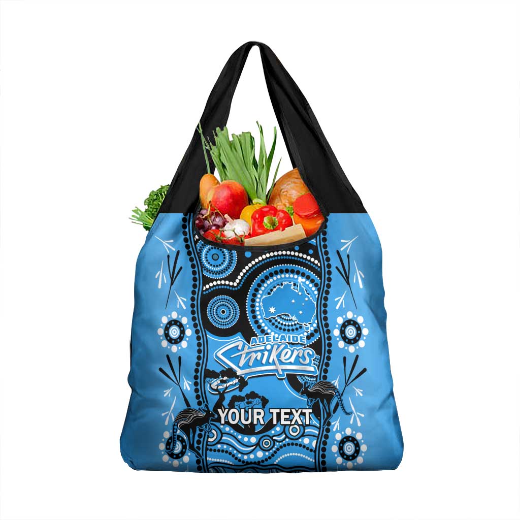 Custom Adelaide Strikers Cricket Grocery Bag Happy Australia Day Aboriginal Art