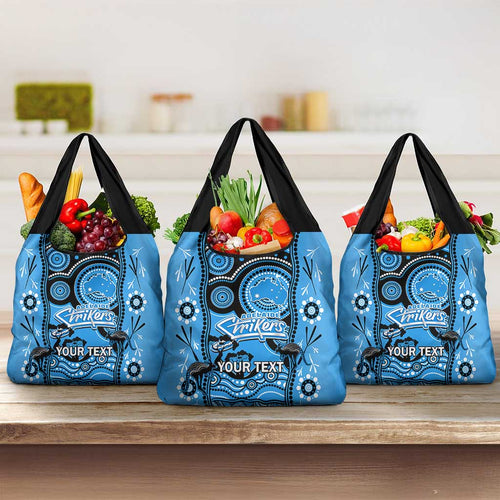 Custom Adelaide Strikers Cricket Grocery Bag Happy Australia Day Aboriginal Art