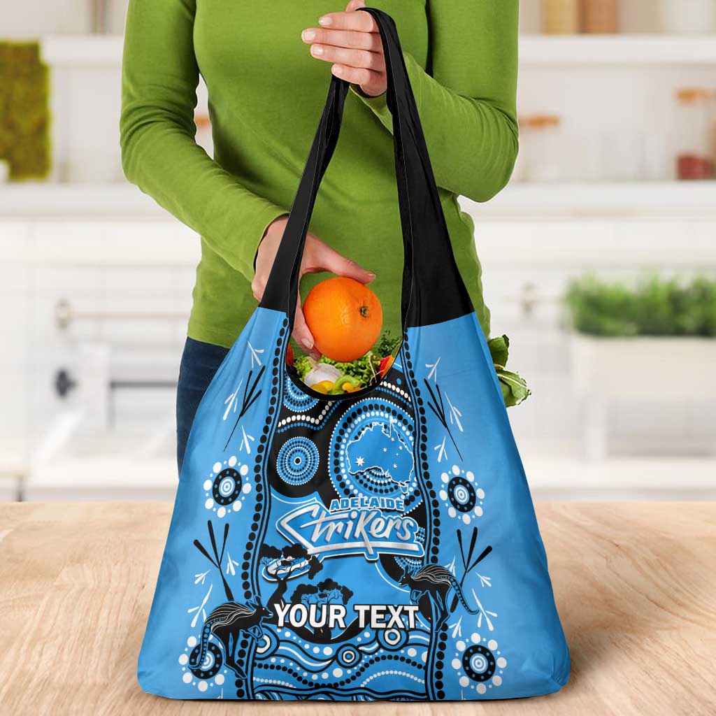 Custom Adelaide Strikers Cricket Grocery Bag Happy Australia Day Aboriginal Art