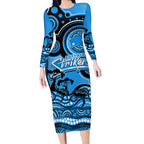 custom-adelaide-strikers-cricket-long-sleeve-bodycon-dress-happy-australia-day-aboriginal-art