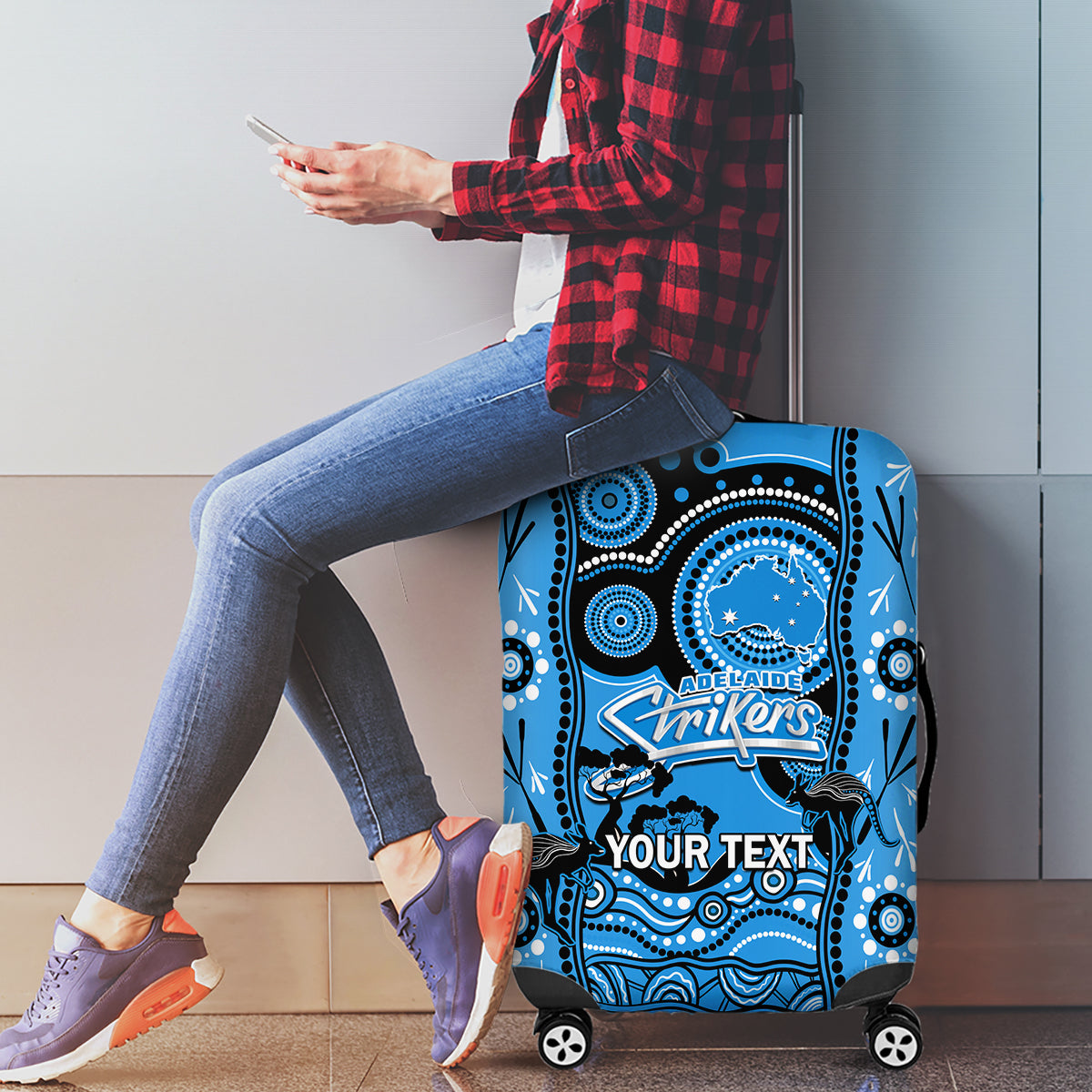 custom-adelaide-strikers-cricket-luggage-cover-happy-australia-day-aboriginal-art