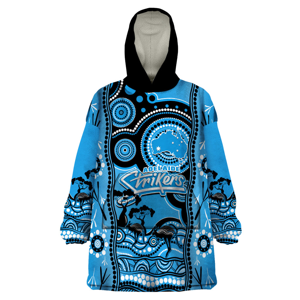 custom-adelaide-strikers-cricket-wearable-blanket-hoodie-happy-australia-day-aboriginal-art