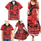 melbourne-renegades-cricket-family-matching-summer-maxi-dress-and-hawaiian-shirt-happy-australia-day-aboriginal-art