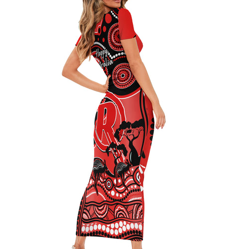 melbourne-renegades-cricket-short-sleeve-bodycon-dress-happy-australia-day-aboriginal-art