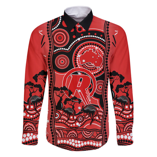 custom-melbourne-renegades-cricket-family-matching-short-sleeve-bodycon-dress-and-hawaiian-shirt-happy-australia-day-aboriginal-art