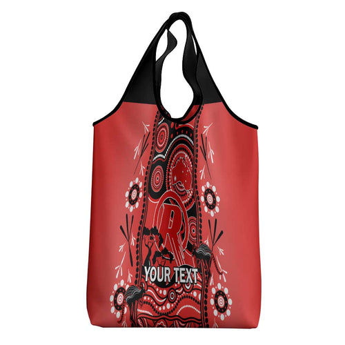 Custom Melbourne Renegades Cricket Grocery Bag Happy Australia Day Aboriginal Art