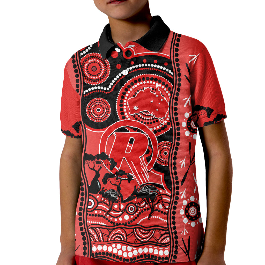 custom-melbourne-renegades-cricket-kid-polo-shirt-happy-australia-day-aboriginal-art