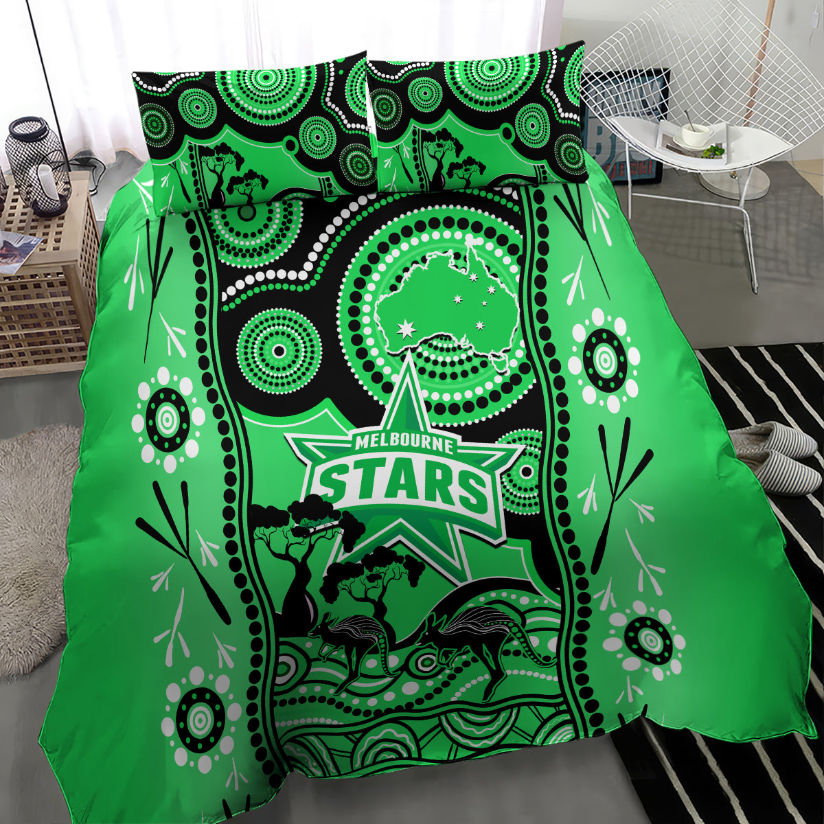 melbourne-stars-cricket-bedding-set-happy-australia-day-aboriginal-art