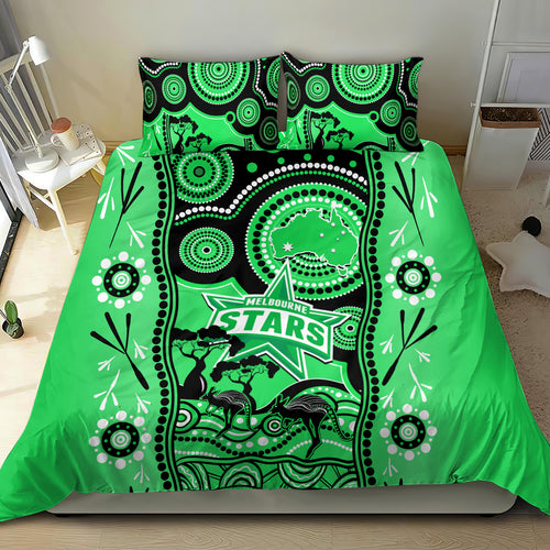 melbourne-stars-cricket-bedding-set-happy-australia-day-aboriginal-art