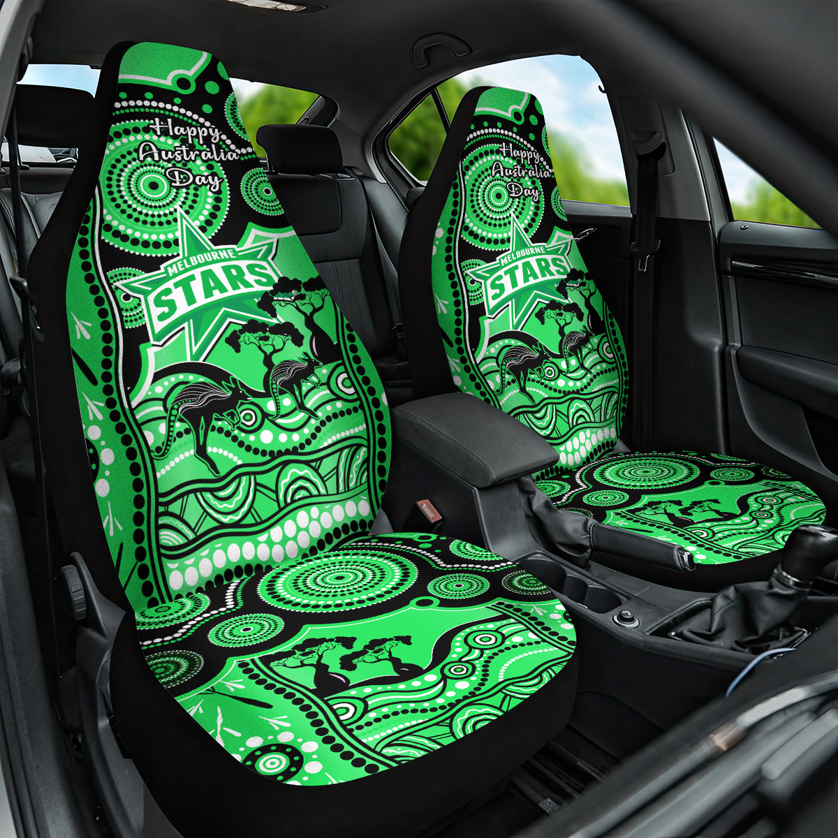 melbourne-stars-cricket-car-seat-cover-happy-australia-day-aboriginal-art