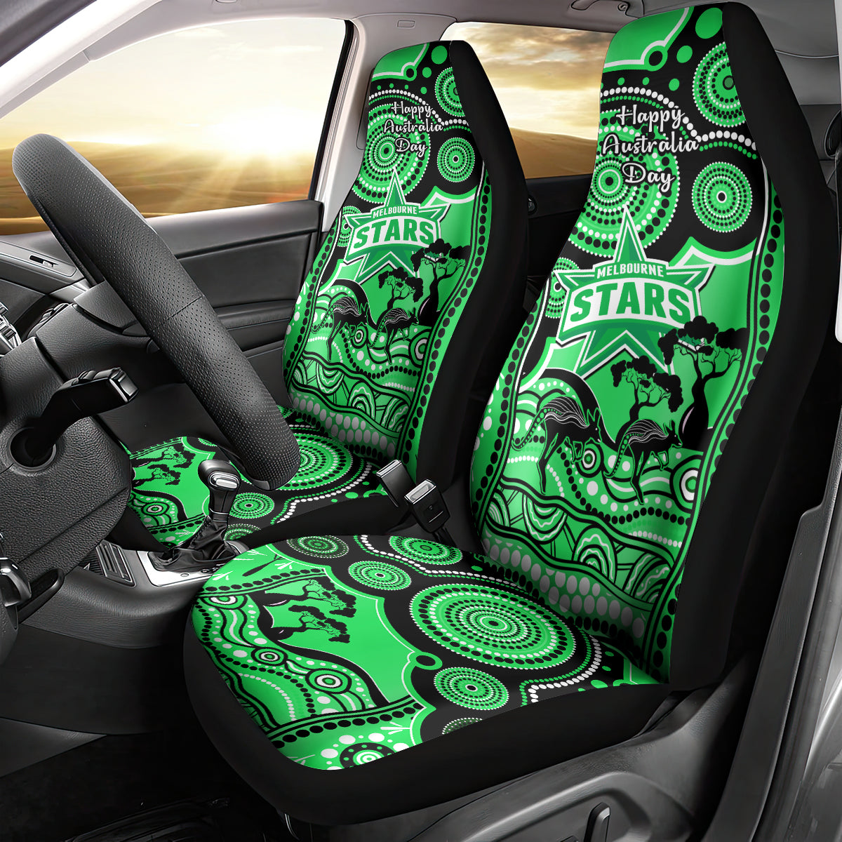melbourne-stars-cricket-car-seat-cover-happy-australia-day-aboriginal-art