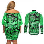 melbourne-stars-cricket-couples-matching-off-shoulder-short-dress-and-long-sleeve-button-shirt-happy-australia-day-aboriginal-art