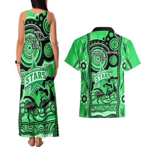 melbourne-stars-cricket-couples-matching-tank-maxi-dress-and-hawaiian-shirt-happy-australia-day-aboriginal-art