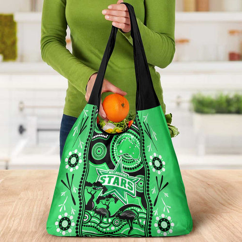 Melbourne Stars Cricket Grocery Bag Happy Australia Day Aboriginal Art