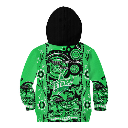 melbourne-stars-cricket-kid-hoodie-happy-australia-day-aboriginal-art