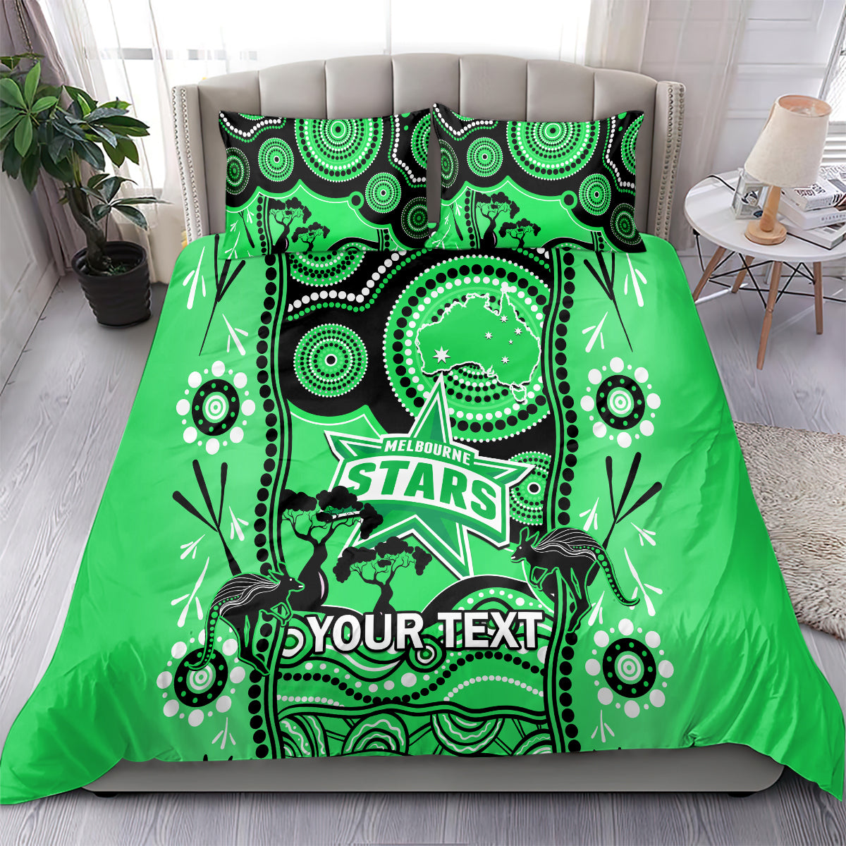 custom-melbourne-stars-cricket-bedding-set-happy-australia-day-aboriginal-art